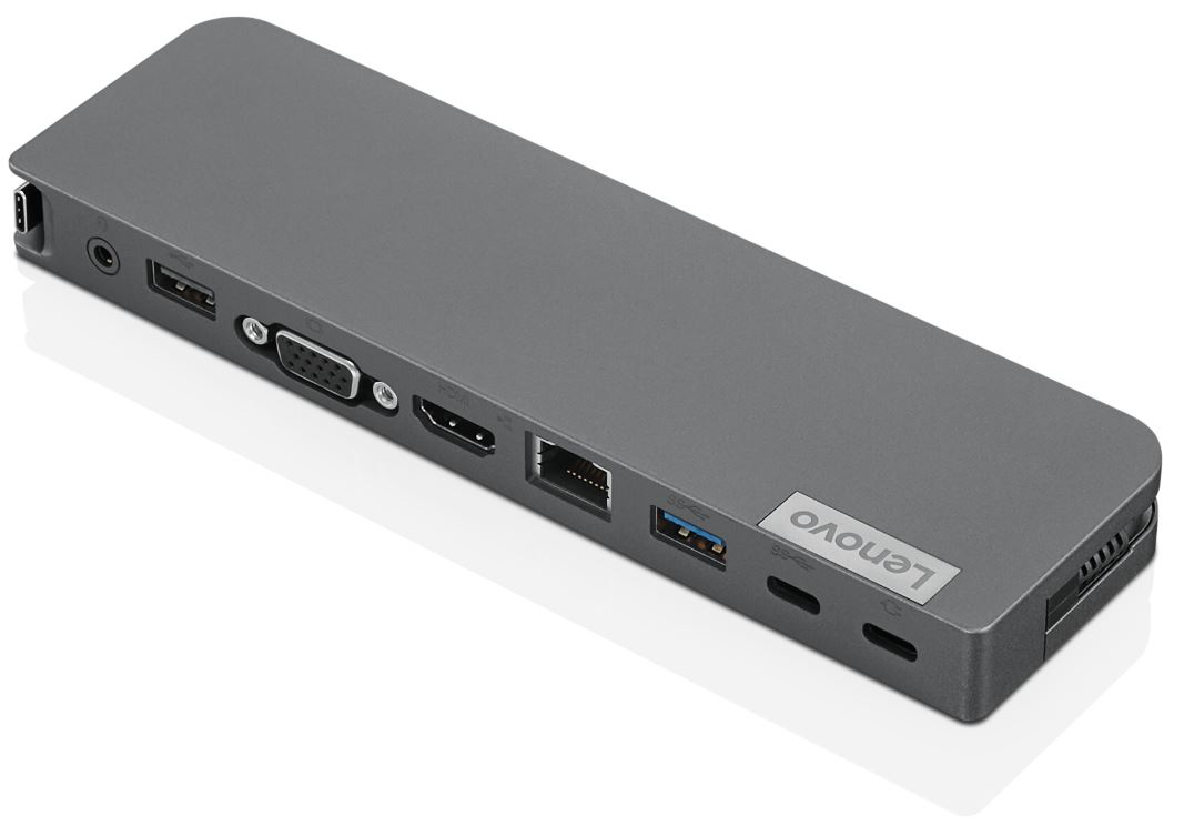 Lenovo 40AU0065UK - Kabelgebunden - USB 3.2 Gen 1 (3.1 Gen 1) Type-C - 3,5 mm - 10,100,1000 Mbit/s - Schwarz - AC