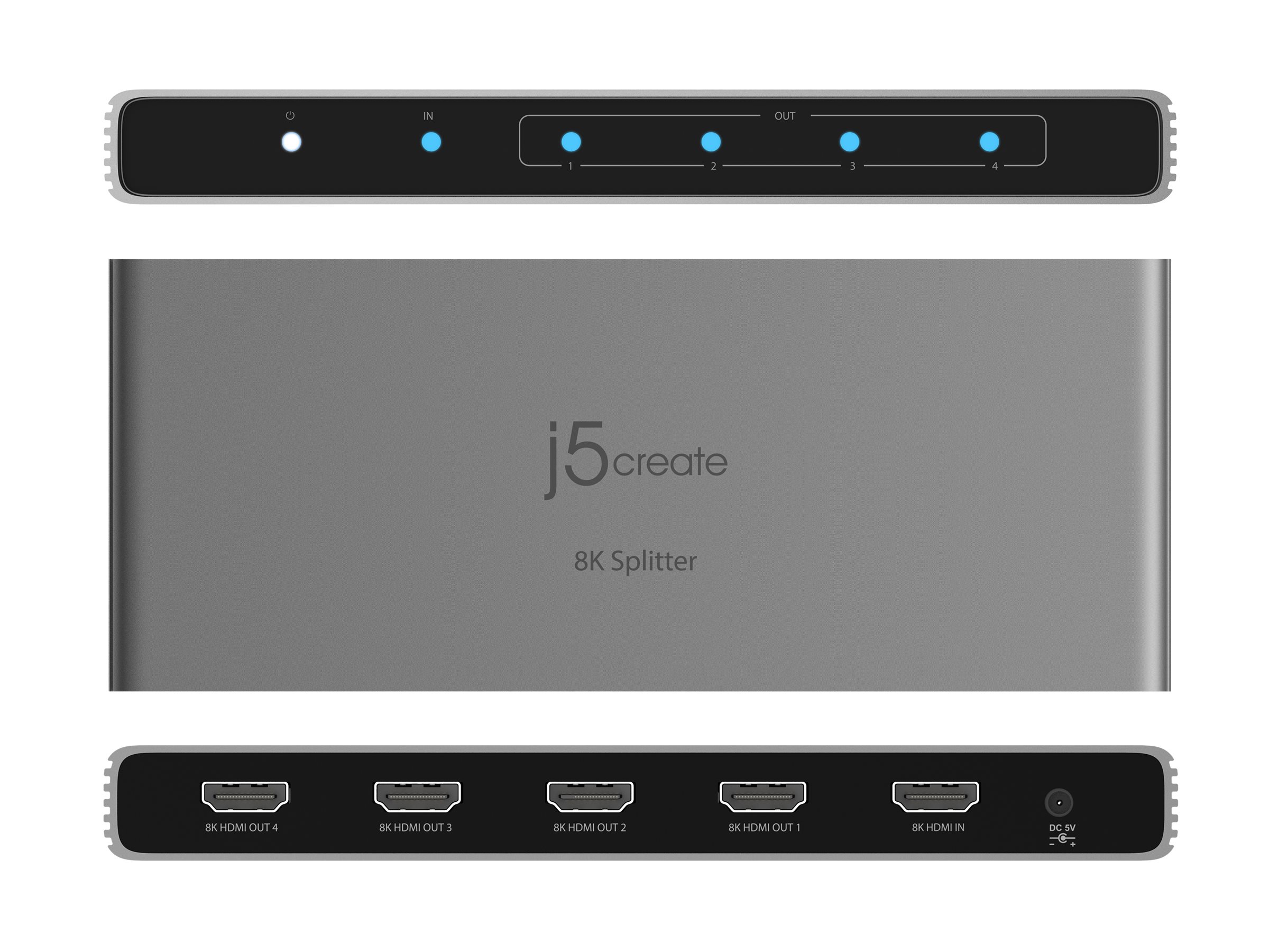j5create JDSH814 8K HDMI 2.1 4-Way Splitter