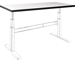 celexon HPL Tischplatte 150 x wei�