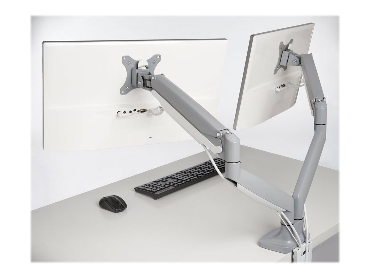 Kensington SmartFit One-Touch Dual Monitor Arm - Befestigungskit - einstellbarer Arm - f�r 2 Monitore - Metall - silbergrau - Bildschirmgr��e: 33-81.3 cm (13-32)