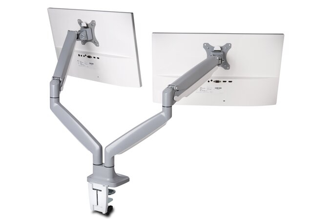 Kensington SmartFit One-Touch Dual Monitor Arm - Befestigungskit - einstellbarer Arm - f�r 2 Monitore - Metall - silbergrau - Bildschirmgr��e: 33-81.3 cm (13-32)