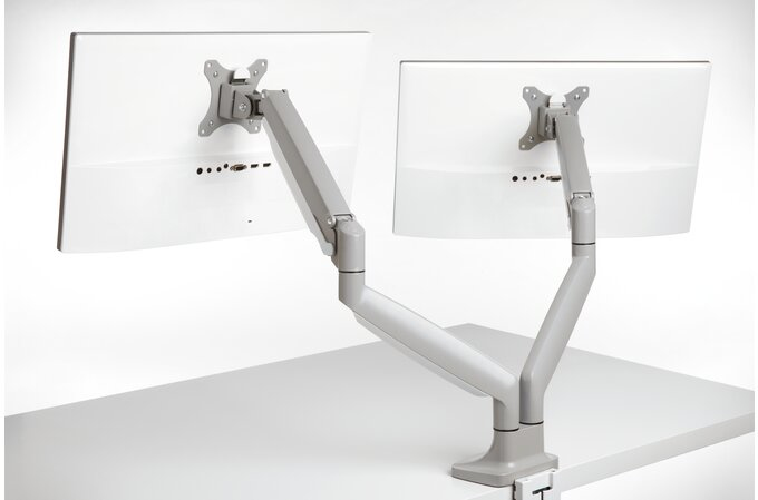 Kensington SmartFit One-Touch Dual Monitor Arm - Befestigungskit - einstellbarer Arm - f�r 2 Monitore - Metall - silbergrau - Bildschirmgr��e: 33-81.3 cm (13-32)
