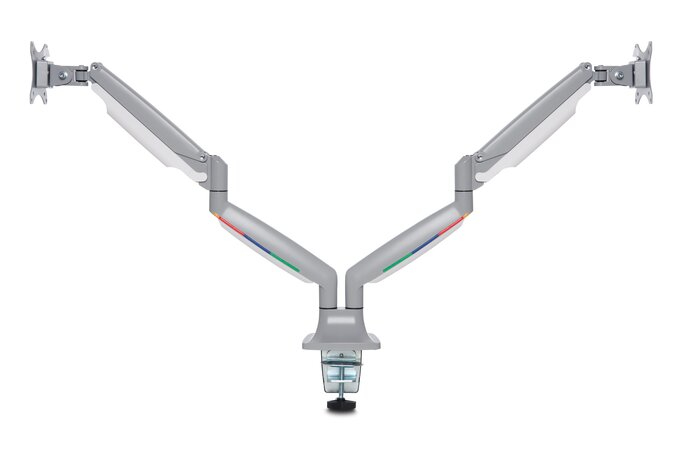 Kensington SmartFit One-Touch Dual Monitor Arm - Befestigungskit - einstellbarer Arm - f�r 2 Monitore - Metall - silbergrau - Bildschirmgr��e: 33-81.3 cm (13-32)