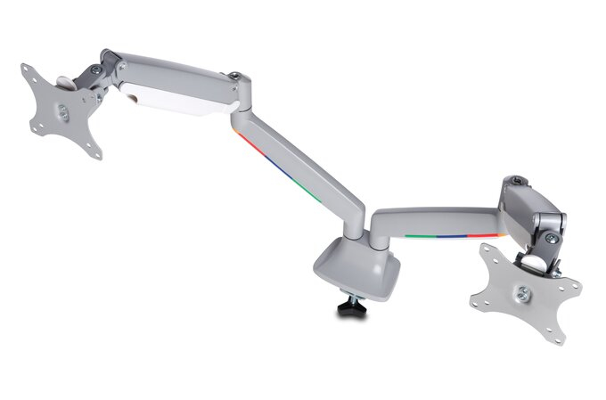 Kensington SmartFit One-Touch Dual Monitor Arm - Befestigungskit - einstellbarer Arm - f�r 2 Monitore - Metall - silbergrau - Bildschirmgr��e: 33-81.3 cm (13-32)