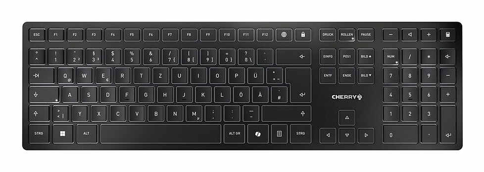 CHERRY KW 9100 SLIM tastiera Universale RF senza fili + Bluetooth QWERTY Portoghese Nero, Grigio