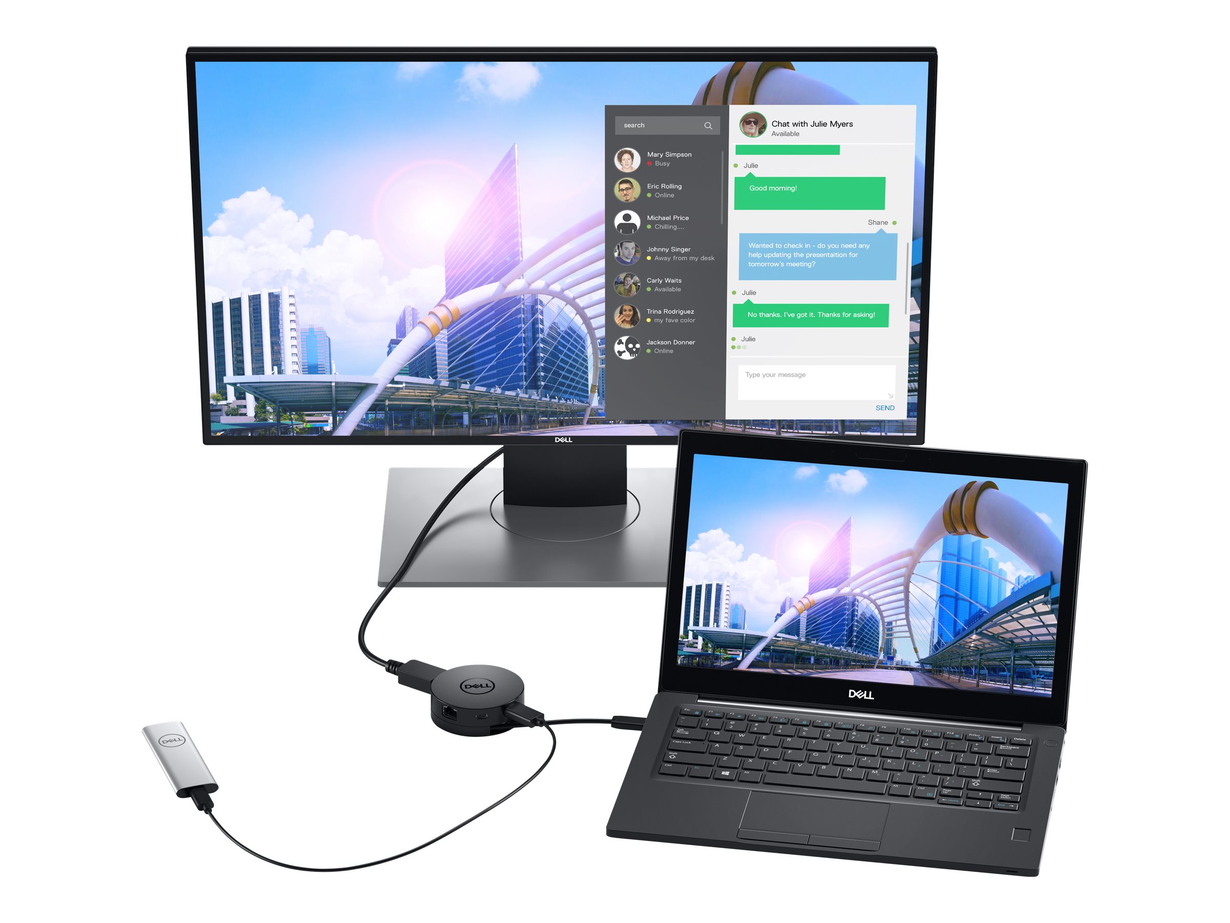 DELL DA300 Wired USB 3.2 Gen 2 (3.1 Gen 2) Type-C Black