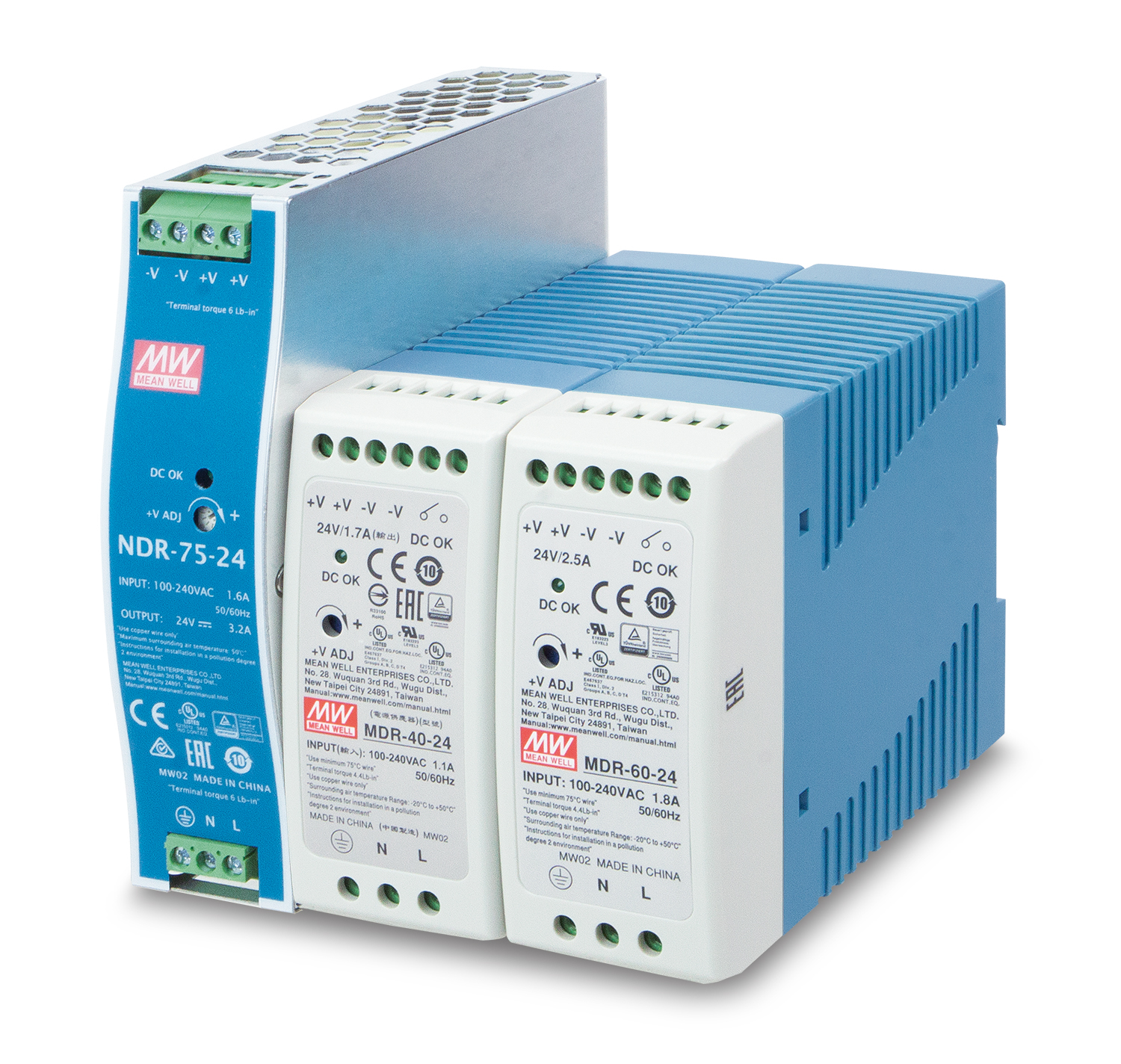 PLANET PWR-60-24 unidad de fuente de alimentacin 60 W Azul, Blanco