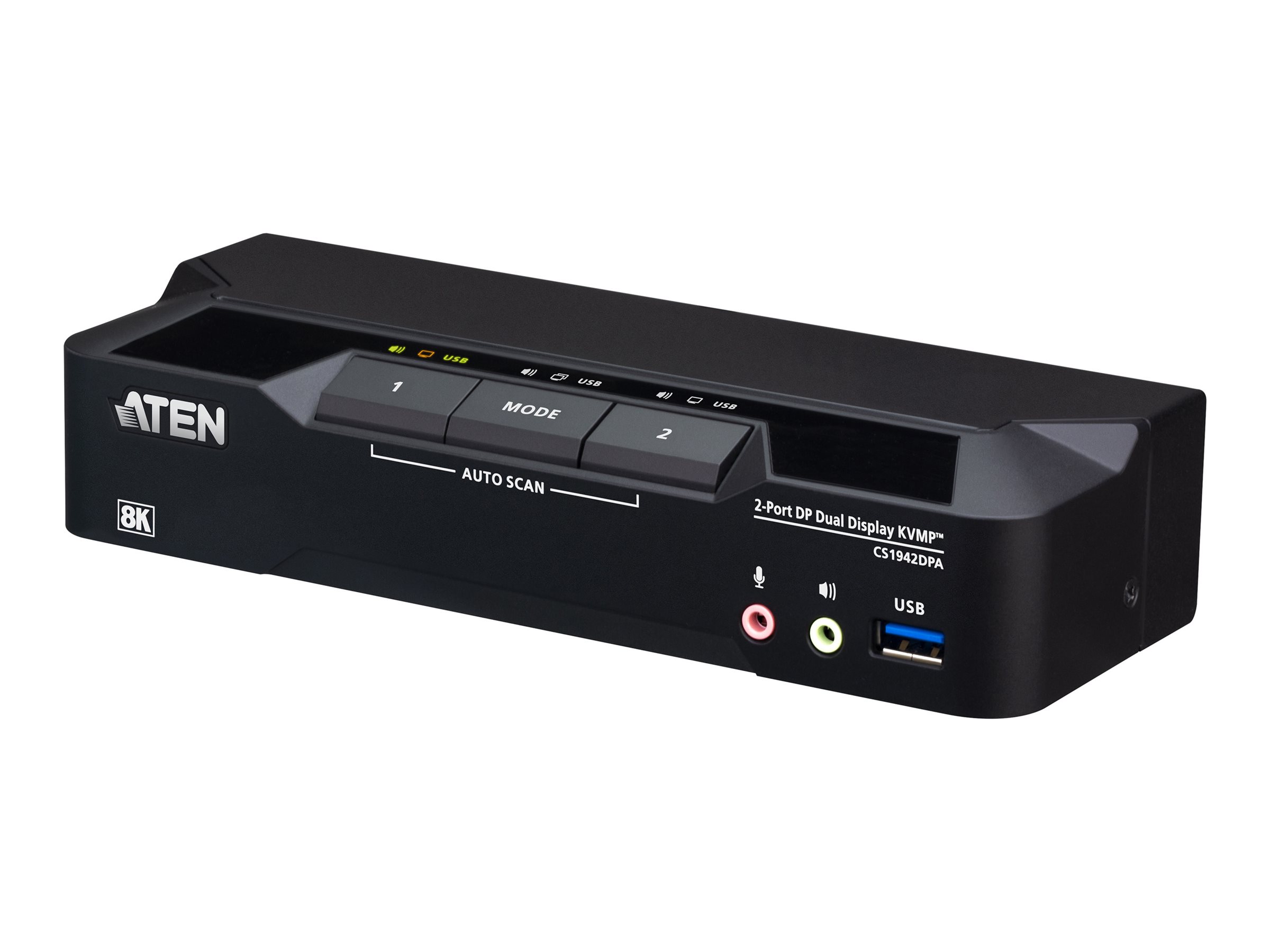 ATEN 2-Port USB 3.0 8K DisplayPort Dual-Display KVMP Switch (Cables included)