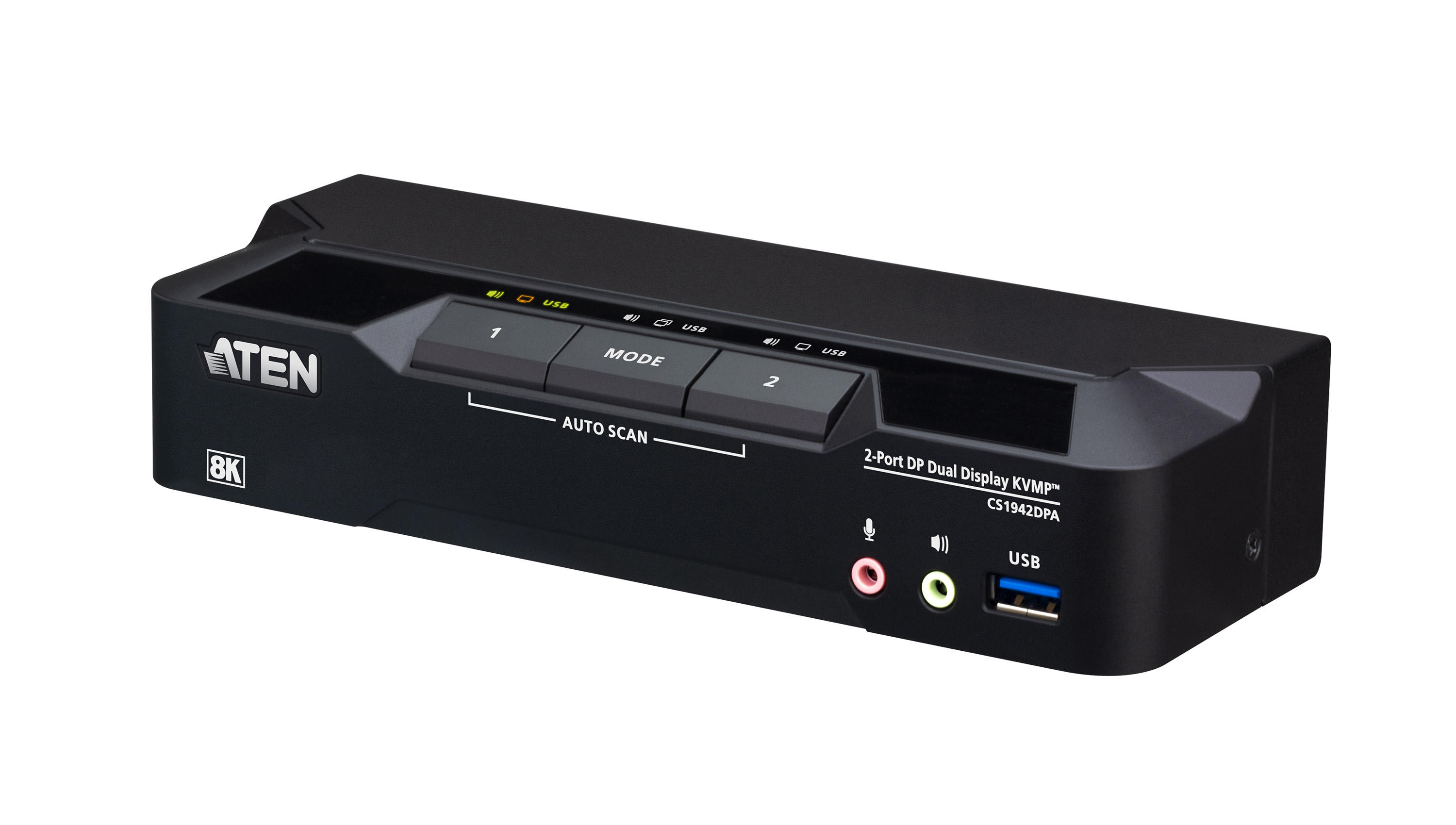 ATEN 2-Port USB 3.0 8K DisplayPort Dual-Display KVMP Switch (Cables included)