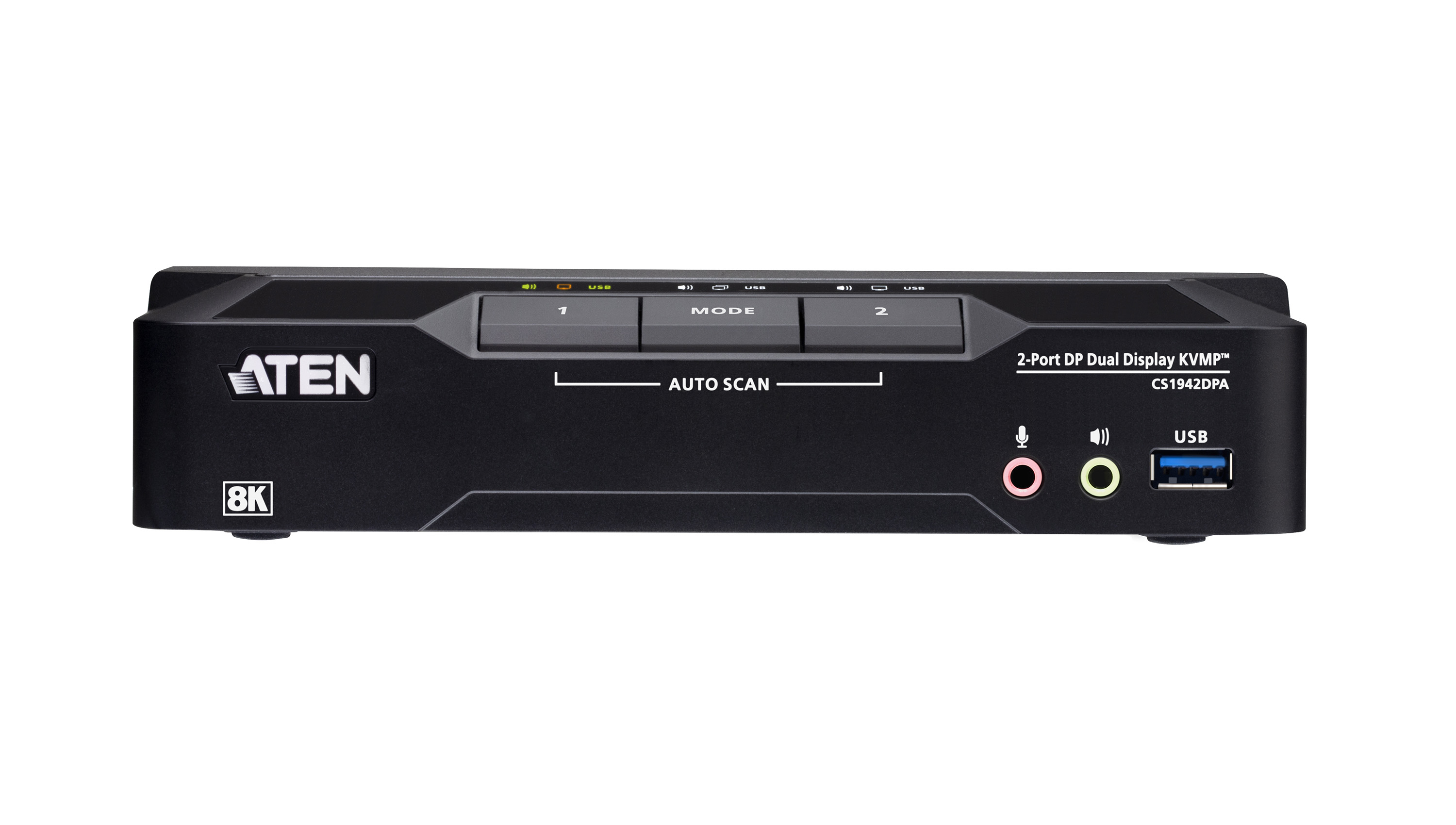 ATEN 2-Port USB 3.0 8K DisplayPort Dual-Display KVMP Switch (Cables included)