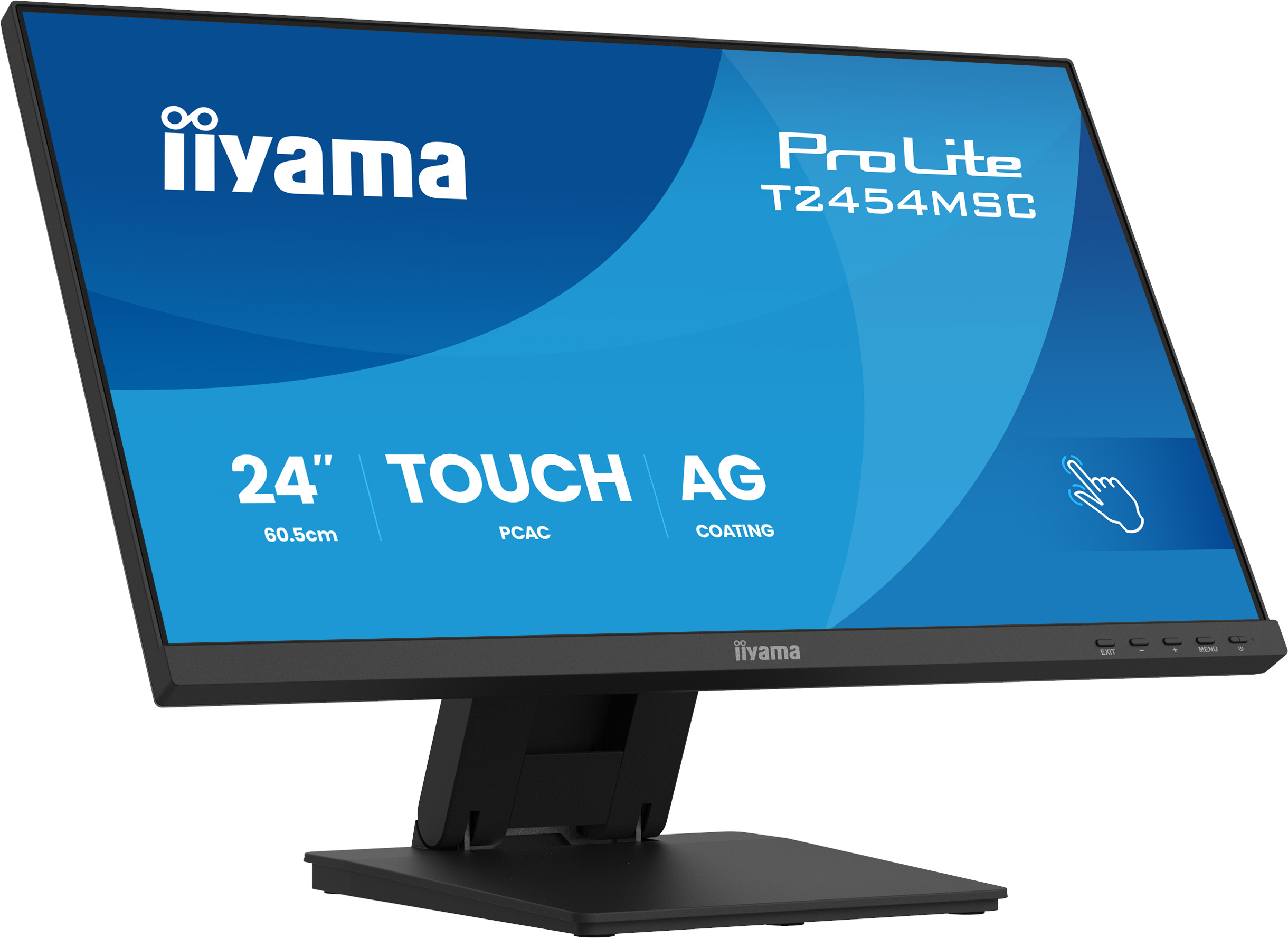 iiyama 24 InCell PCAP 10pt touchscreen monitor featuring IPS panel technology, Anti-Glare coating and a flexible stand