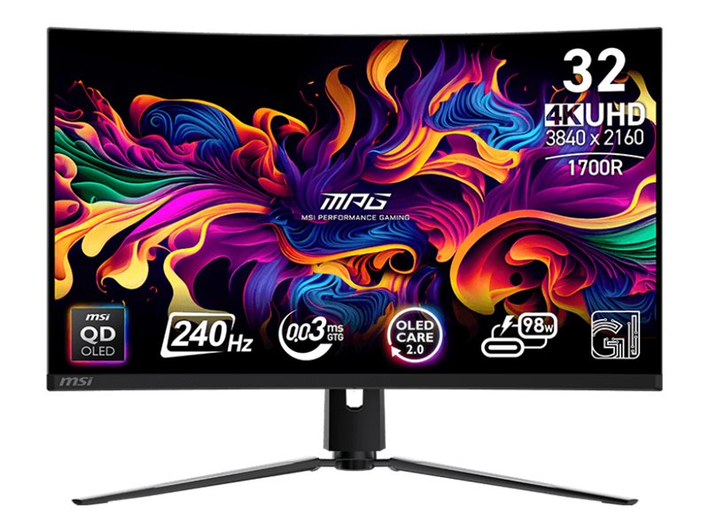 MSI MPG 321CURXDE QD-OLED Monitor PC 80 cm (31.5) 3840 x 2160 Pixel 4K Ultra HD Nero
