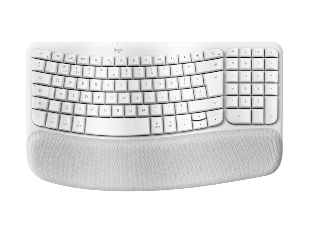 Logitech Wave Keys Wireless Ergonomic Keyboard - OFFWHITE - CENTRAL-419 DE - Touchpen - Bluetooth