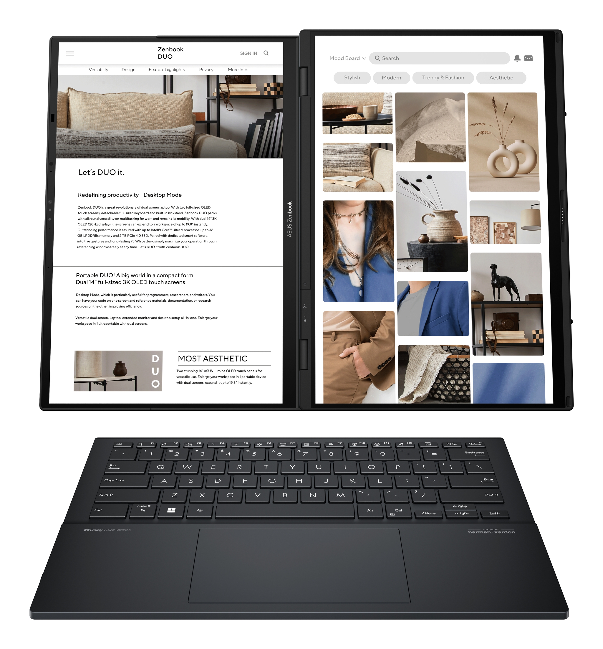 ASUS Zenbook Duo UX8406MA-PZ058X Intel Core Ultra 9 185H Hbrido (2-en-1) 35,6 cm (14) Pantalla tctil 3K 32 GB LPDDR5x-SDRAM 2 TB SSD Wi-Fi 6E (802.11ax) Windows 11 Pro Gris