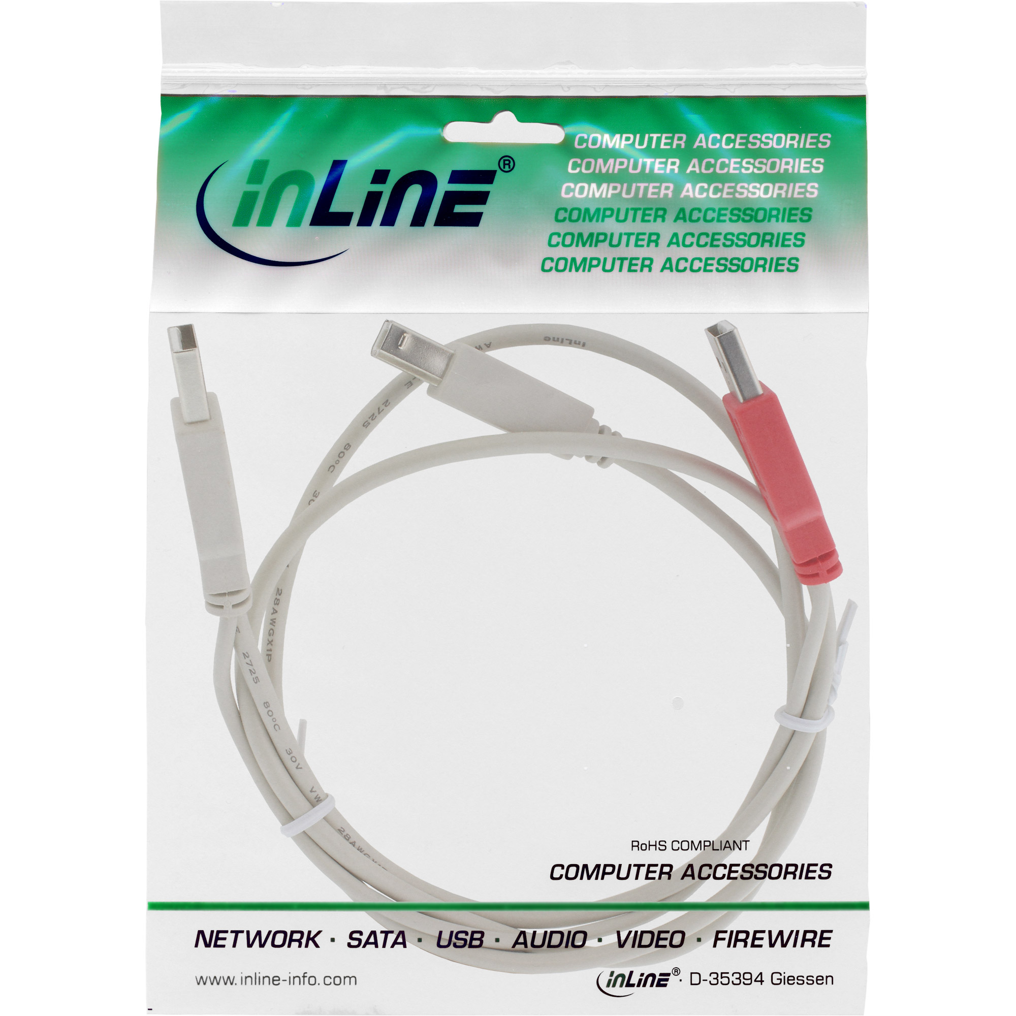 InLine USB 2.0 Y-Cable 2x Type A male / female, 1m