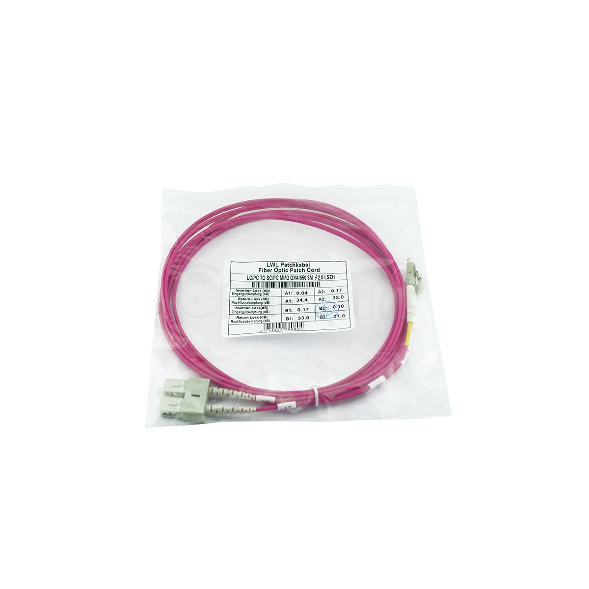 BlueOptics Duplex LWL Patchkabel LC-SC Multimode OM4 3 Meter