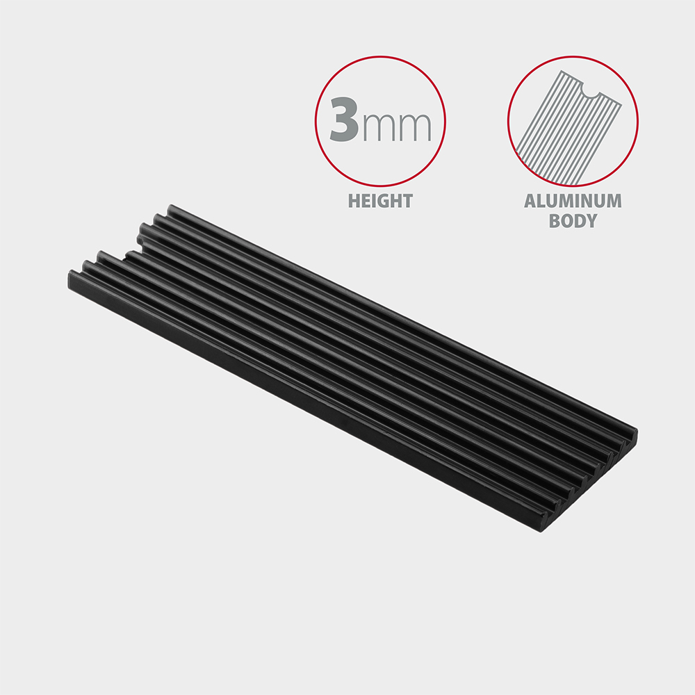 Axagon CLR-M2L3 syst�me de refroidissement d ordinateur M.2 NVMe SSD, Disque �lectronique Dissipateur thermique/Radiateur Noir 1 pi�ce(s)