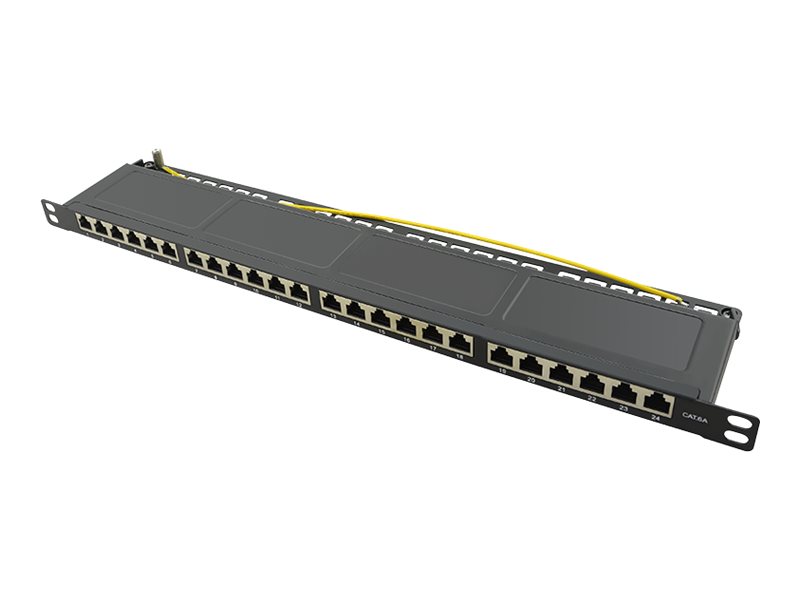 LogiLink Patch Panel - Rack montierbar - RJ-45 X 24 - Schwarz, RAL 9005 - 0.5U - 48.3 cm (19)