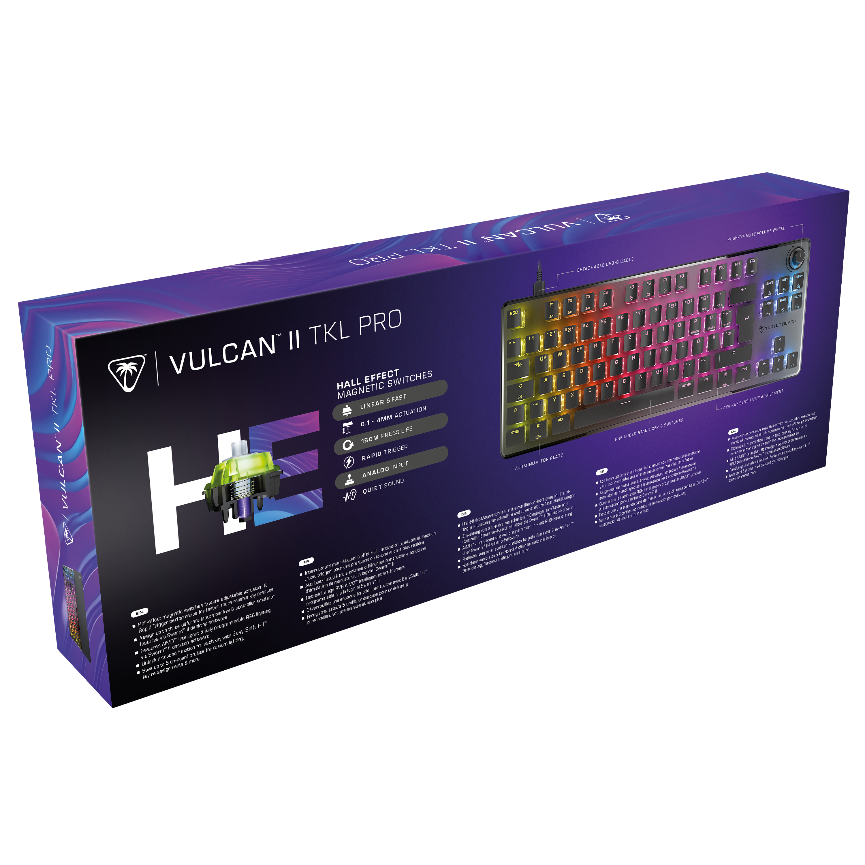 Turtle Beach Vulcan II TKL Pro tastiera Gaming USB AZERTY Tedesco Nero