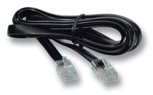 EFB Elektronik Modularkabel schwarz, 2 x RJ10 (4/4) Stecker, 1:1, 10,0 m