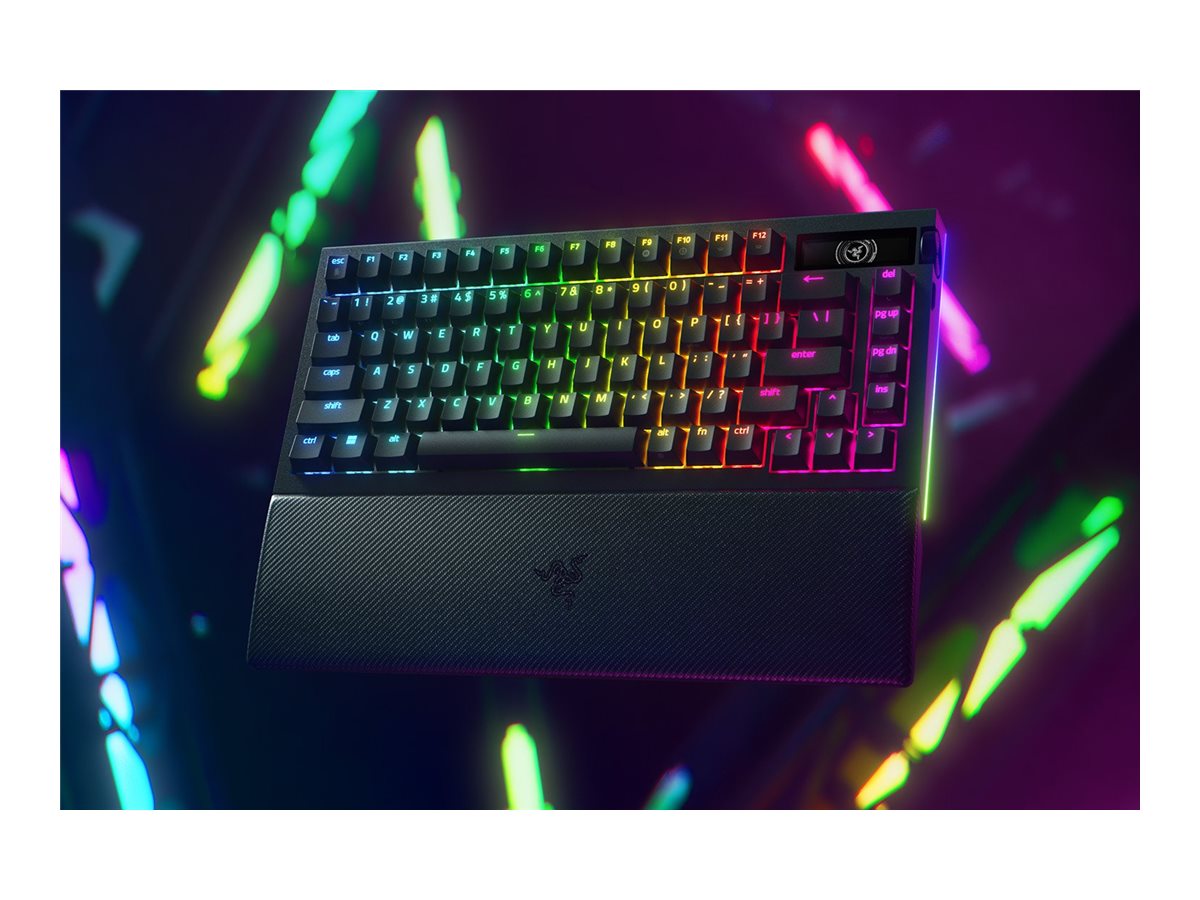 Razer BlackWidow V4 Pro - Tastatur - 75% - mit OLED-Display, Befehlswhler