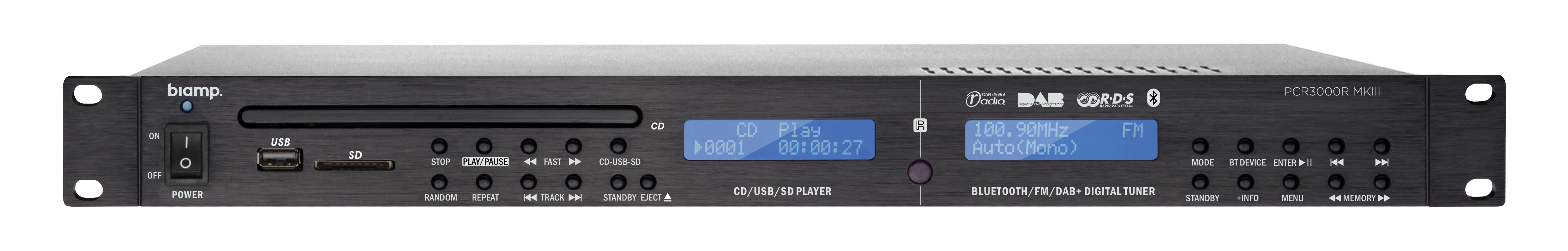 Biamp Commercial Audio PCR3000RMKIII Negro Professional CD player