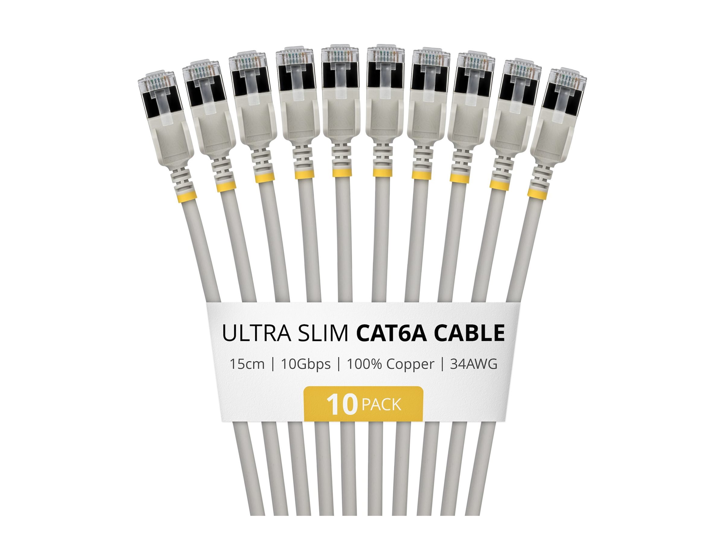StarTech.com 6ASTP34GRS15CM10PK c�ble de r�seau Gris 0,15 m Cat6a U/FTP (STP) Rond