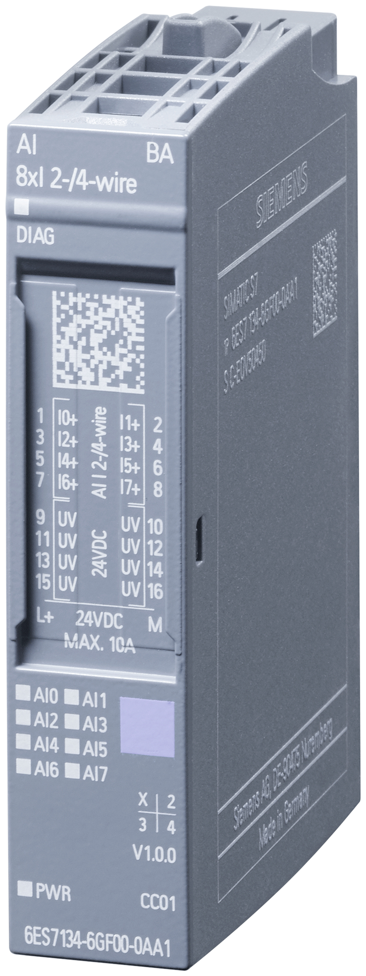 Siemens Eingangsmodul analog AI 8xI 2-/4-wire BA 6E
