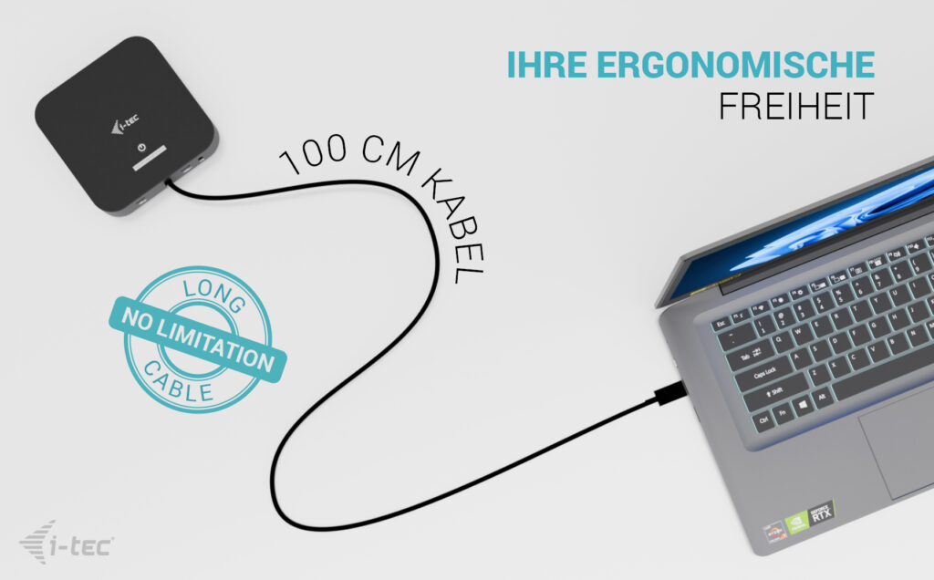 i-tec USB-C Dual HDMI Docking Station with Power Delivery 100 W + Universal Charger 100W