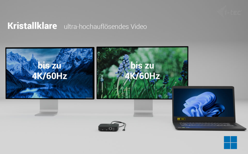 i-tec USB-C Dual HDMI Docking Station with Power Delivery 100 W + Universal Charger 100W