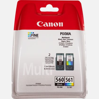 Canon PG-560 / CL-561 cartuccia dinchiostro 2 pz Originale Resa standard Nero, Ciano, Magenta, Giallo