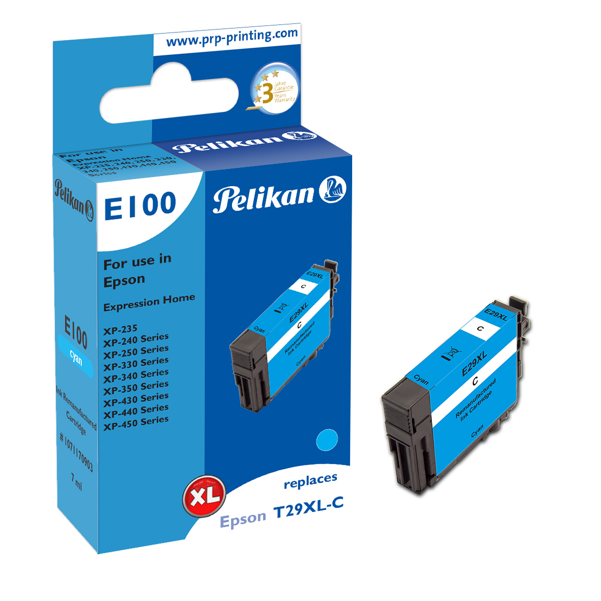 Pelikan E100 cartuccia dinchiostro 1 pz Compatibile Resa elevata (XL) Ciano
