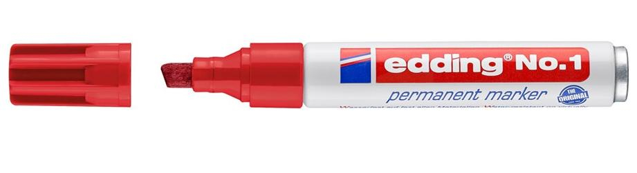 Edding No.1 marcador permanente Punta de cincel Rojo
