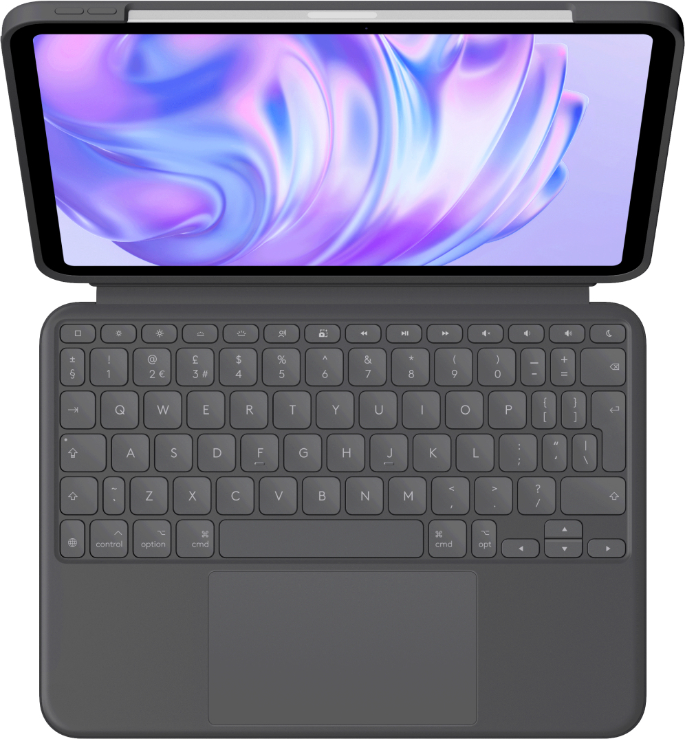 Logitech Combo Touch - Tastatur und Foliohlle - mit Trackpad - hinterleuchtet - Apple Smart connector - QWERTY - GB - Graphite - fr Apple 11-inch iPad Pro (M4)
