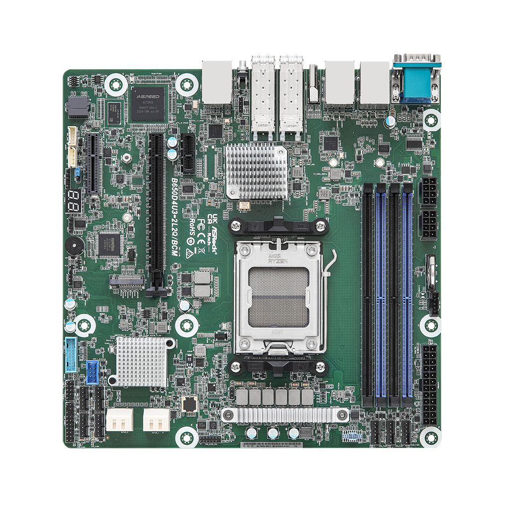 ASRock Mainboard B650D4U3-2L2Q/BCM micro-ATX Sockel AM5 Single - Mainboard - AMD Sockel AM5 (Ryzen Zen4)