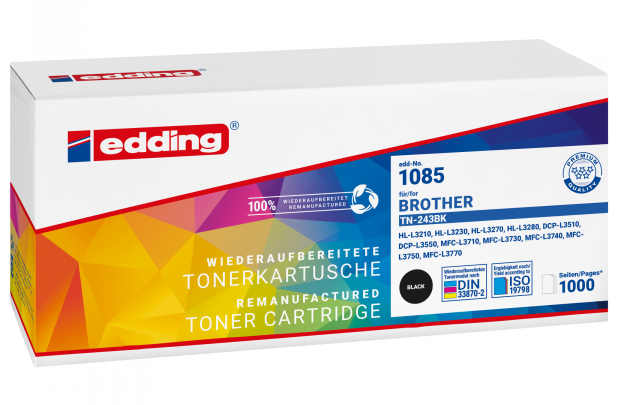 EDDING EDD-1085 schwarz Toner kompatibel zu brother TN-243BK - Kompatibel - Tonereinheit