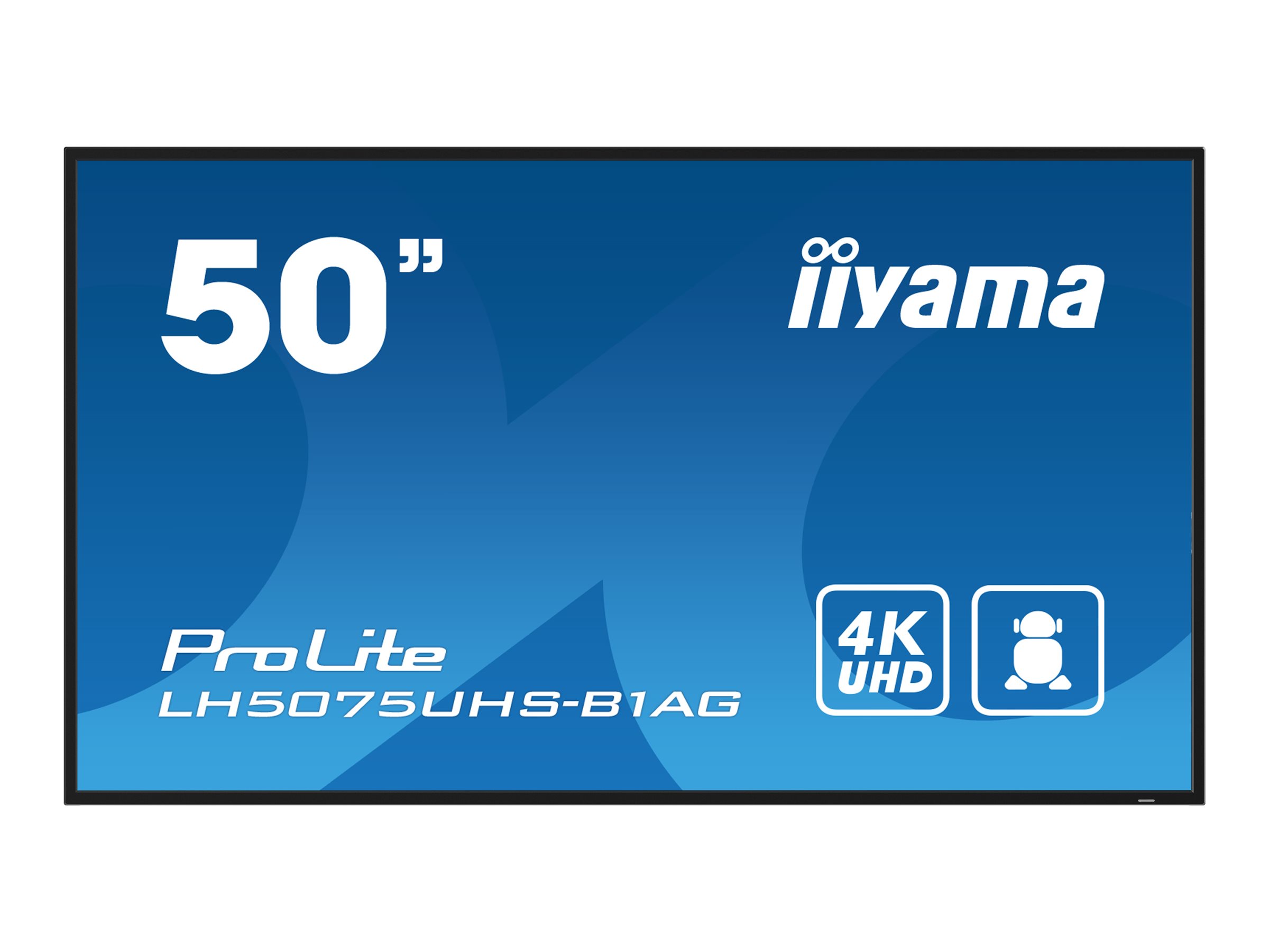 iiyama ProLite Digital signage flat panel 125.7 cm (49.5) LCD Wi-Fi 500 cd/m� 4K Ultra HD Black Built-in processor Android 11 24/7