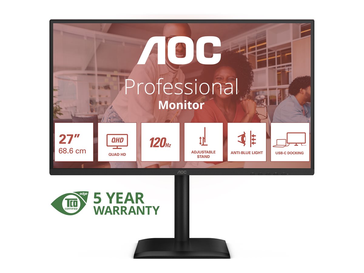 AOC Q27E4CV - LED-Monitor - 68.6 cm (27) - 2560 x 1440 QHD @ 120 Hz