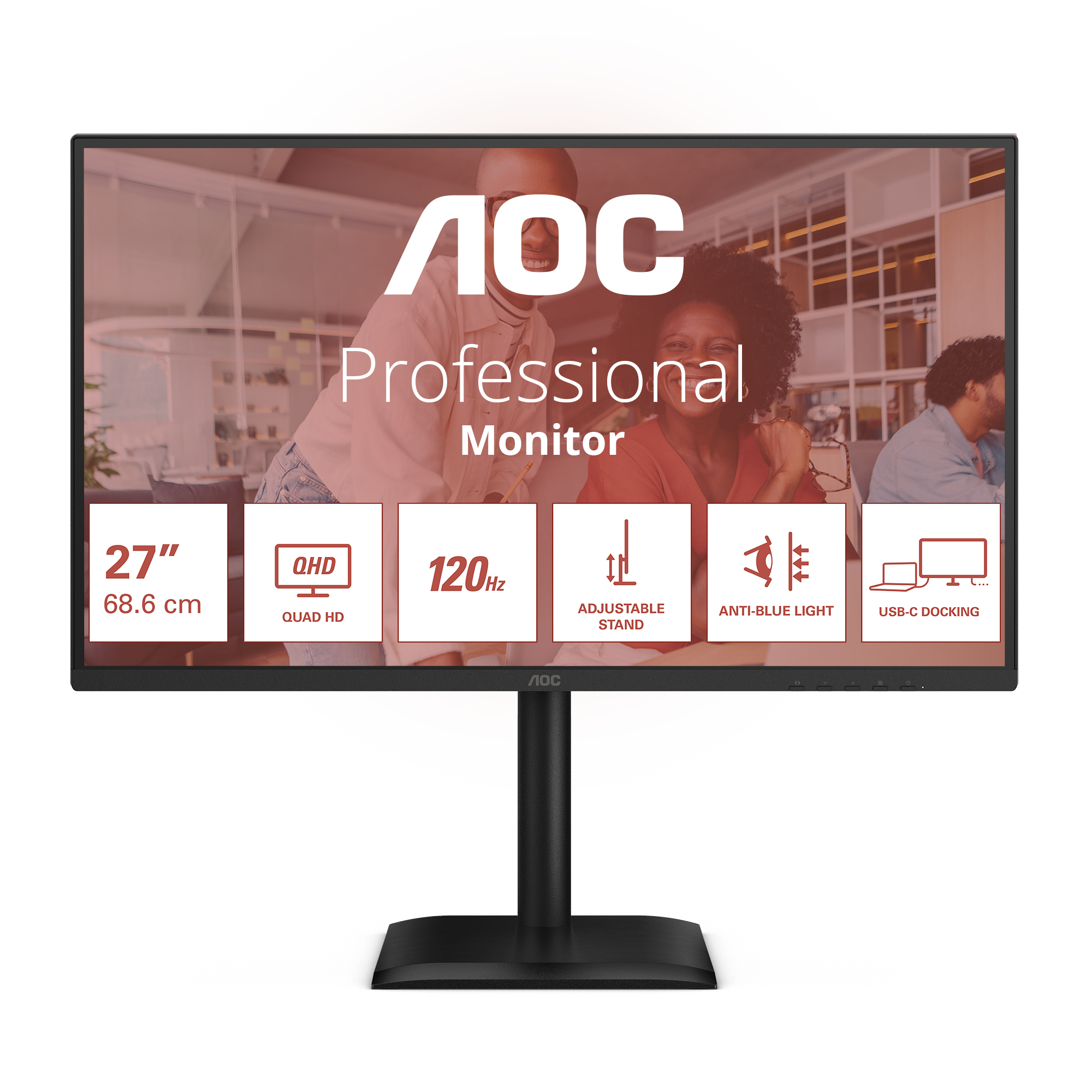 AOC E4 Q27E4CV computer monitor 68.6 cm (27) 2560 x 1440 pixels Quad HD LED Black