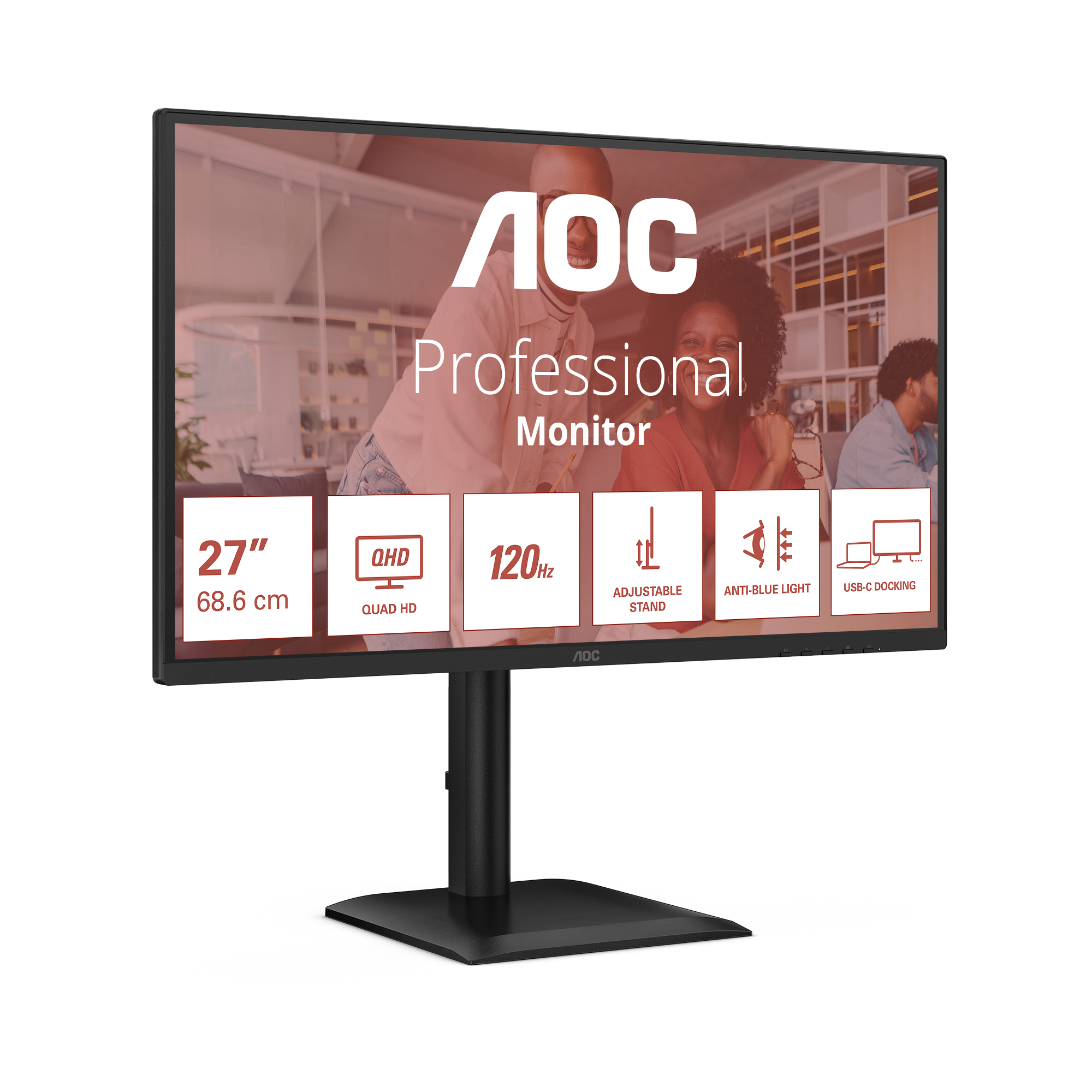 AOC E4 Q27E4CV computer monitor 68.6 cm (27) 2560 x 1440 pixels Quad HD LED Black