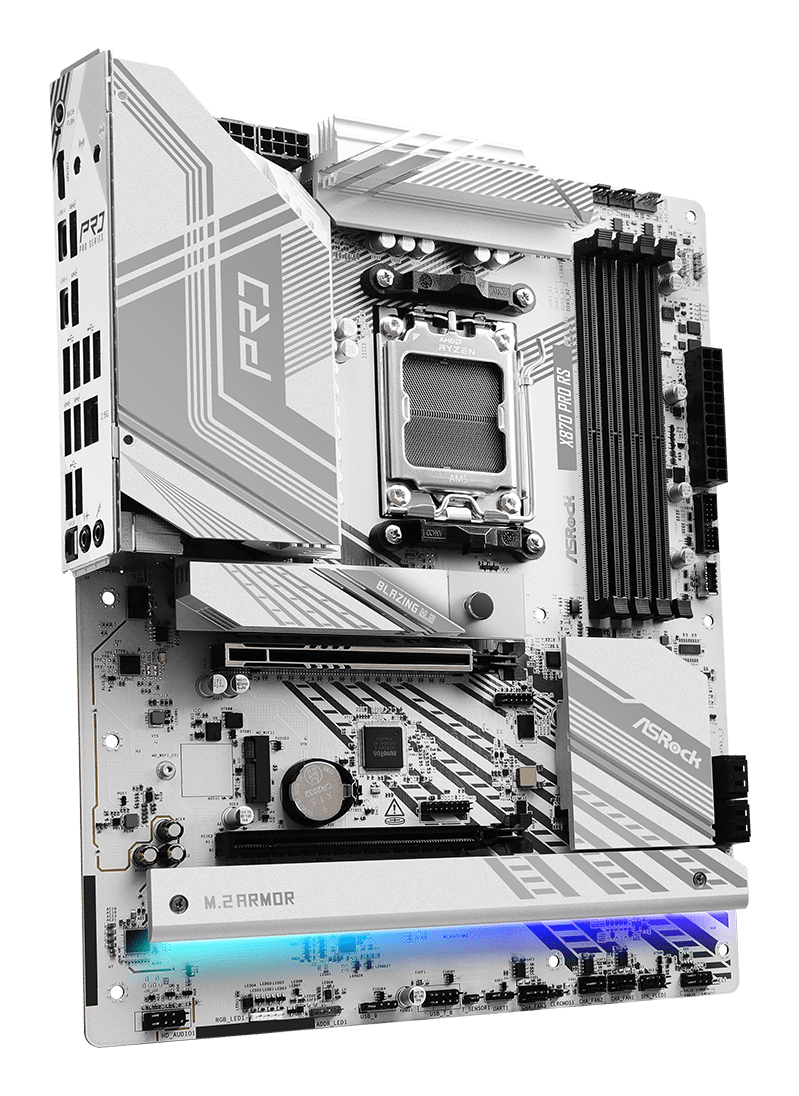 ASRock X870 Pro RS - Motherboard - ATX - Socket AM5 - AMD X870 Chipsatz - USB4, USB 3.2 Gen 1, USB-C 3.2 Gen 2x2 - 2.5 Gigabit LAN - Onboard-Grafik (CPU erforderlich)