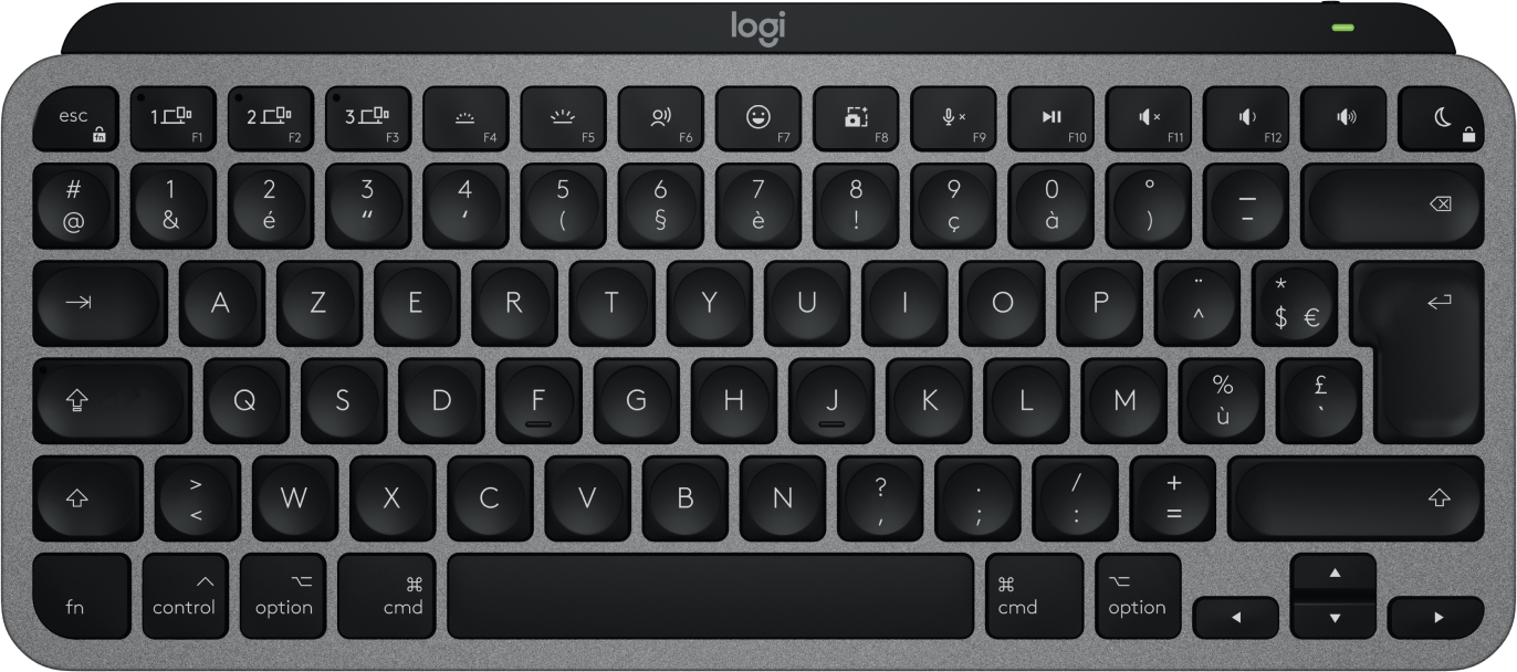 Logitech MX Keys Mini For Mac teclado Hogar / Oficina Bluetooth AZERTY Francs Negro, Gris