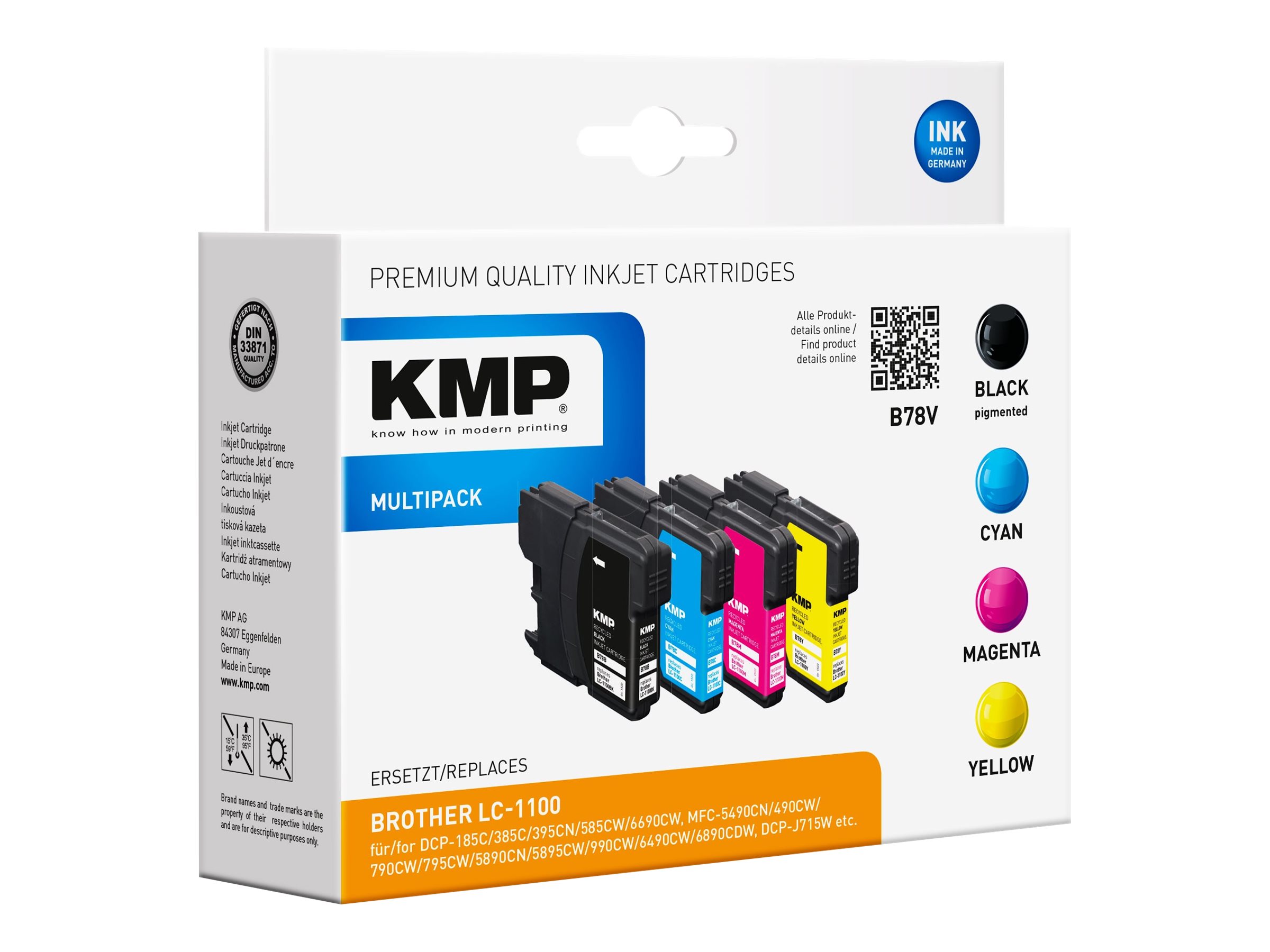 KMP B78V ink cartridge 4 pc(s) Compatible Black, Cyan, Magenta, Yellow