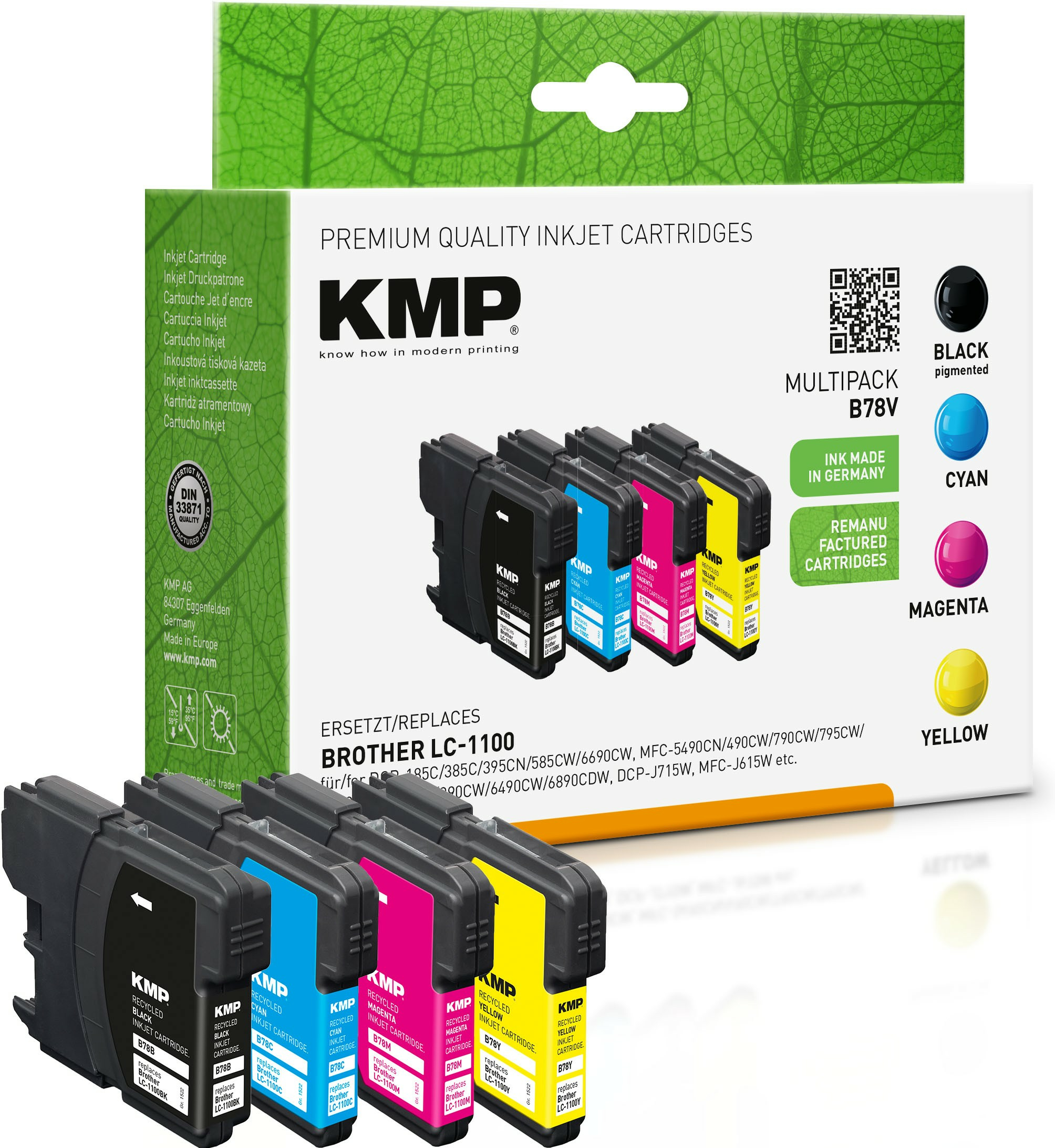 KMP B78V ink cartridge 4 pc(s) Compatible Black, Cyan, Magenta, Yellow