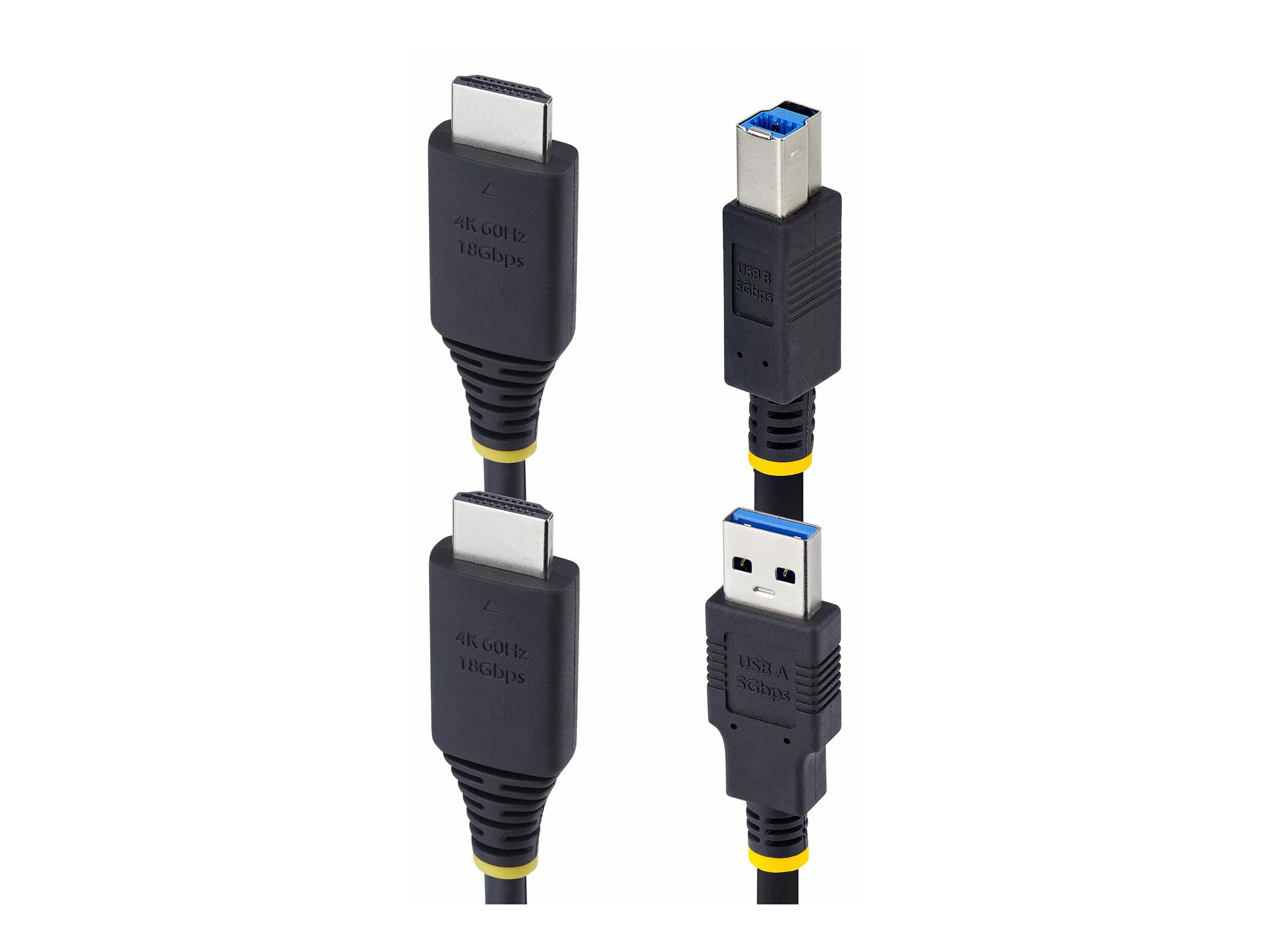 StarTech.com Cble KVM HDMI de 3 m et USB 5Gbps, 4K 60Hz, Cble Combo HDMI 2.0 et USB pour Commutateurs/Switchs KVM