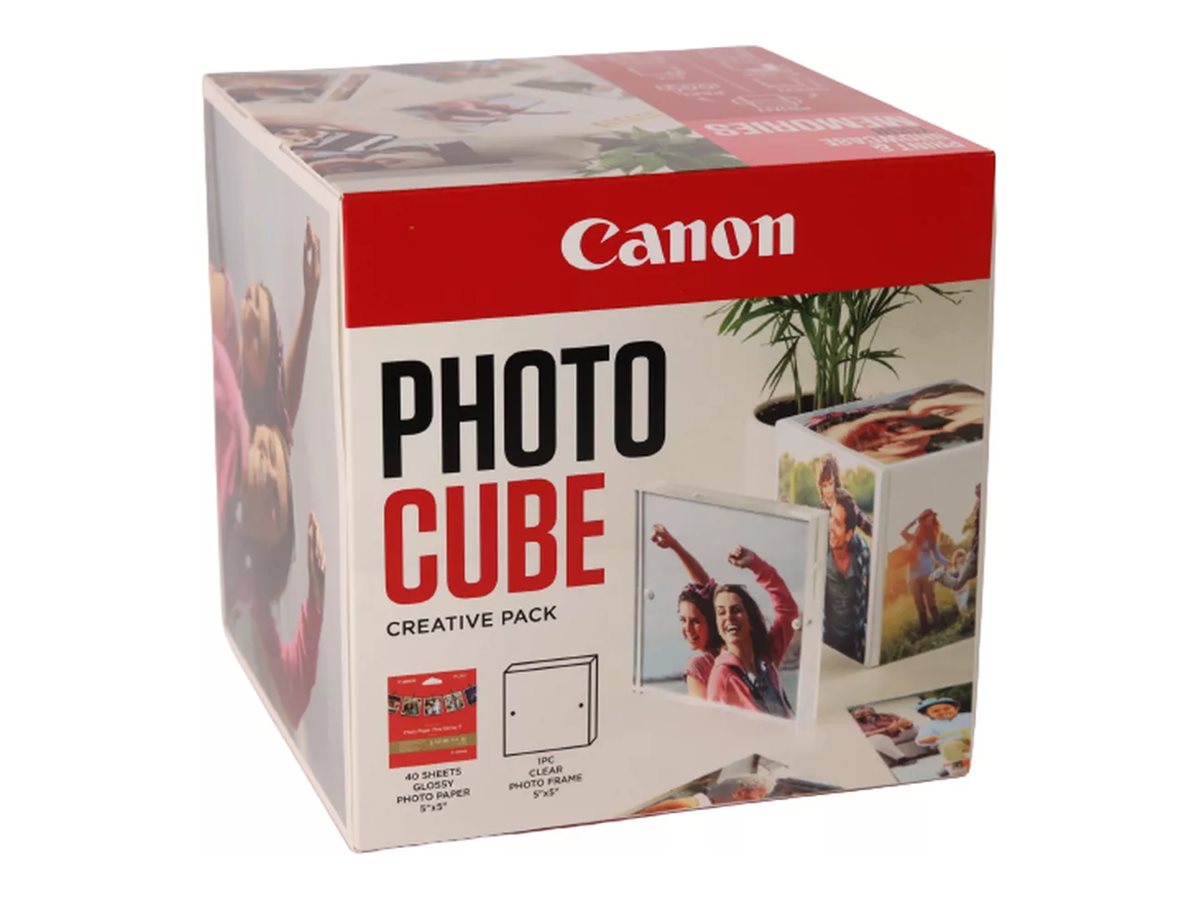 Canon pp-201 Ink Cartridge 5x5 Photo Cube Creative Pack White Pink