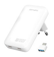 4smarts Netzladegert FlatPlug Slim Dual 45W GaN 2C wei