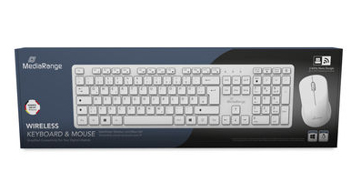MediaRange MROS278 tastiera Mouse incluso Casa/ufficio USB QWERTZ Tedesco Bianco