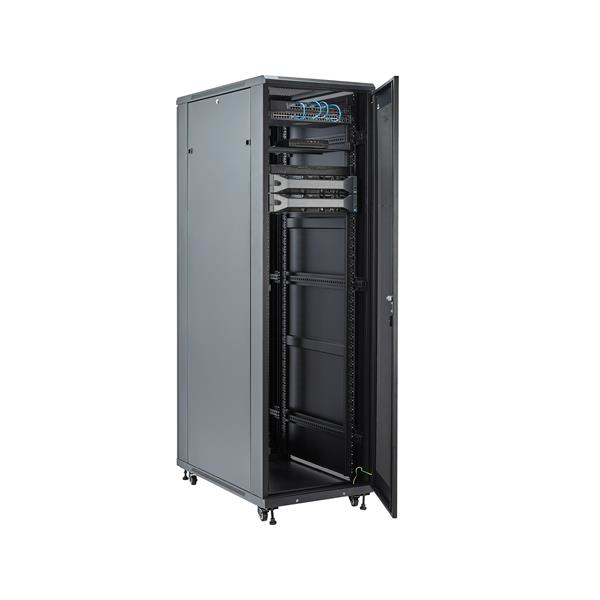 StarTech.com Armario Rack para Servidores 42U 19 4 Columnas - Rack de Servidores con Ruedas para Equipo de Red - Armario Rack Industrial de Red de Tama�o Completo