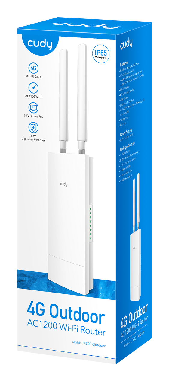 Cudy LT500 wireless router Fast Ethernet Dual-band (2.4 GHz / 5 GHz) 4G White